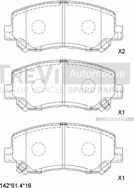 Trevi Automotive PF1466 - Kit pastiglie freno, Freno a disco autozon.pro