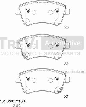 Trevi Automotive PF1461 - Kit pastiglie freno, Freno a disco autozon.pro