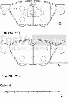 Trevi Automotive PF1468 - Kit pastiglie freno, Freno a disco autozon.pro