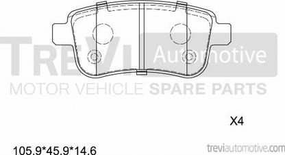 Trevi Automotive PF1405 - Kit pastiglie freno, Freno a disco autozon.pro