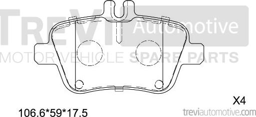 Trevi Automotive PF1400 - Kit pastiglie freno, Freno a disco autozon.pro