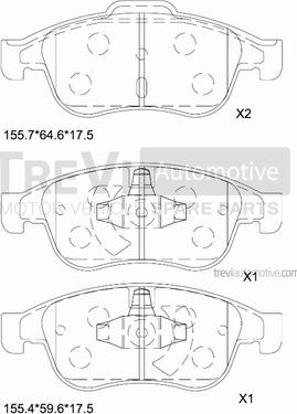 Trevi Automotive PF1403 - Kit pastiglie freno, Freno a disco autozon.pro