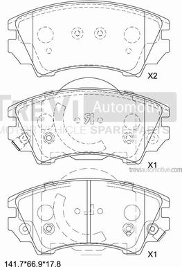 Trevi Automotive PF1419 - Kit pastiglie freno, Freno a disco autozon.pro