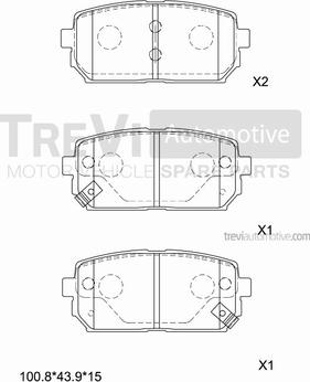 Trevi Automotive PF1414 - Kit pastiglie freno, Freno a disco autozon.pro