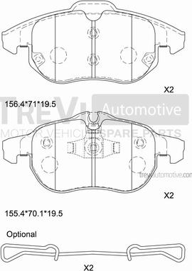 Trevi Automotive PF1410 - Kit pastiglie freno, Freno a disco autozon.pro