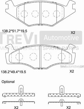 Trevi Automotive PF1411 - Kit pastiglie freno, Freno a disco autozon.pro