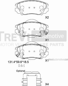 Trevi Automotive PF1418 - Kit pastiglie freno, Freno a disco autozon.pro