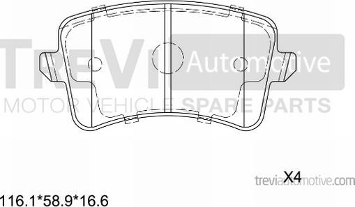 Trevi Automotive PF1412 - Kit pastiglie freno, Freno a disco autozon.pro