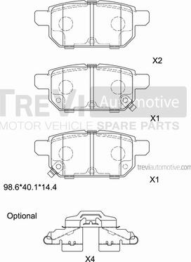 Trevi Automotive PF1486 - Kit pastiglie freno, Freno a disco autozon.pro