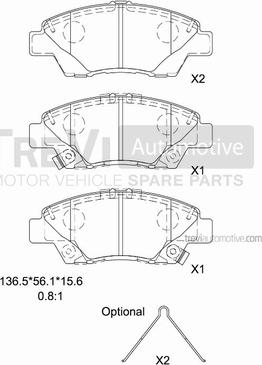 Trevi Automotive PF1480 - Kit pastiglie freno, Freno a disco autozon.pro