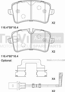 Trevi Automotive PF1481 - Kit pastiglie freno, Freno a disco autozon.pro