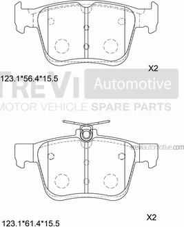 Trevi Automotive PF1488 - Kit pastiglie freno, Freno a disco autozon.pro