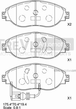 Trevi Automotive PF1483 - Kit pastiglie freno, Freno a disco autozon.pro