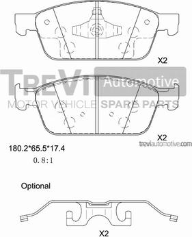 Trevi Automotive PF1482 - Kit pastiglie freno, Freno a disco autozon.pro