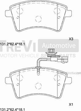 Trevi Automotive PF1439 - Kit pastiglie freno, Freno a disco autozon.pro