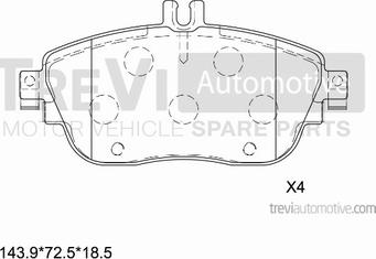 Trevi Automotive PF1435 - Kit pastiglie freno, Freno a disco autozon.pro