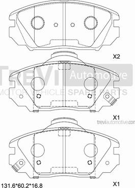 Trevi Automotive PF1436 - Kit pastiglie freno, Freno a disco autozon.pro