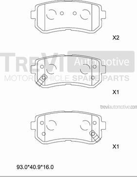 Trevi Automotive PF1430 - Kit pastiglie freno, Freno a disco autozon.pro