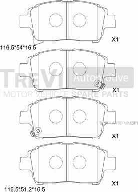 Trevi Automotive PF1431 - Kit pastiglie freno, Freno a disco autozon.pro