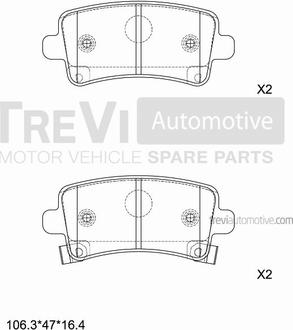 Trevi Automotive PF1438 - Kit pastiglie freno, Freno a disco autozon.pro