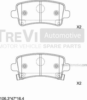 Trevi Automotive PF1438 - Kit pastiglie freno, Freno a disco autozon.pro