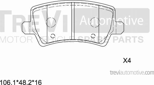 Trevi Automotive PF1432 - Kit pastiglie freno, Freno a disco autozon.pro