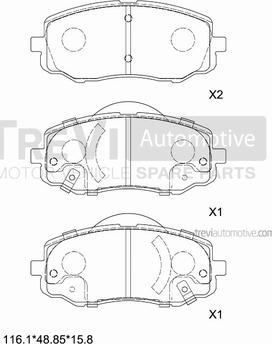 Trevi Automotive PF1429 - Kit pastiglie freno, Freno a disco autozon.pro