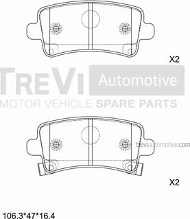 Trevi Automotive PF1420 - Kit pastiglie freno, Freno a disco autozon.pro