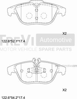 Trevi Automotive PF1422 - Kit pastiglie freno, Freno a disco autozon.pro