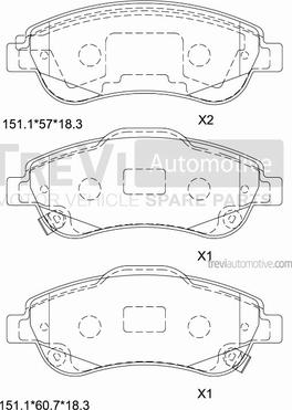 Trevi Automotive PF1427 - Kit pastiglie freno, Freno a disco autozon.pro