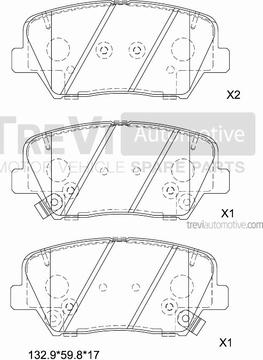 Trevi Automotive PF1474 - Kit pastiglie freno, Freno a disco autozon.pro