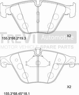 Trevi Automotive PF1470 - Kit pastiglie freno, Freno a disco autozon.pro