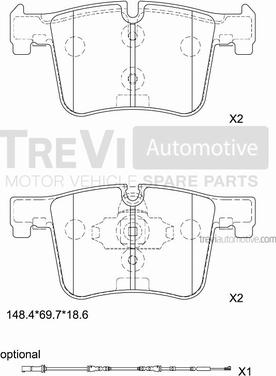 Trevi Automotive PF1473 - Kit pastiglie freno, Freno a disco autozon.pro