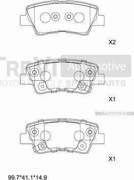 Trevi Automotive PF1472 - Kit pastiglie freno, Freno a disco autozon.pro