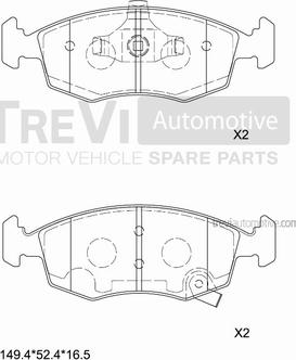 Trevi Automotive PF1477 - Kit pastiglie freno, Freno a disco autozon.pro