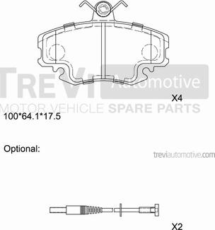 Trevi Automotive PF1590 - Kit pastiglie freno, Freno a disco autozon.pro