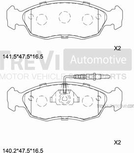 Trevi Automotive PF1598 - Kit pastiglie freno, Freno a disco autozon.pro