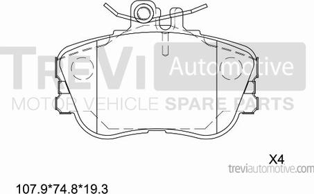 Trevi Automotive PF1592 - Kit pastiglie freno, Freno a disco autozon.pro