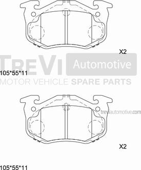 Trevi Automotive PF1546 - Kit pastiglie freno, Freno a disco autozon.pro