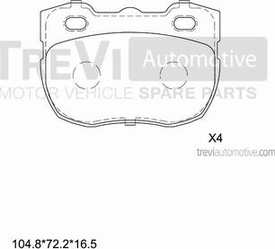 Trevi Automotive PF1540 - Kit pastiglie freno, Freno a disco autozon.pro