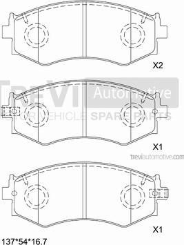 Trevi Automotive PF1554 - Kit pastiglie freno, Freno a disco autozon.pro