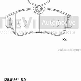 Trevi Automotive PF1555 - Kit pastiglie freno, Freno a disco autozon.pro