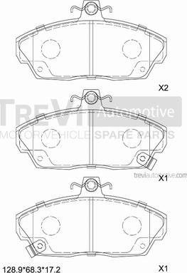 Trevi Automotive PF1556 - Kit pastiglie freno, Freno a disco autozon.pro