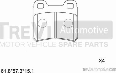 Trevi Automotive PF1550 - Kit pastiglie freno, Freno a disco autozon.pro