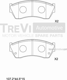 Trevi Automotive PF1551 - Kit pastiglie freno, Freno a disco autozon.pro