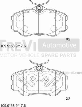 Trevi Automotive PF1553 - Kit pastiglie freno, Freno a disco autozon.pro