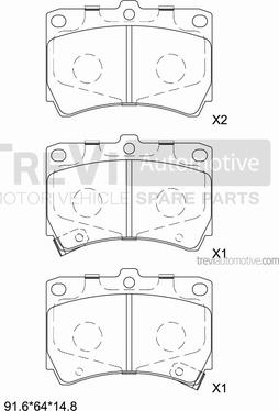 Trevi Automotive PF1569 - Kit pastiglie freno, Freno a disco autozon.pro