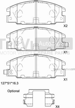 Trevi Automotive PF1564 - Kit pastiglie freno, Freno a disco autozon.pro