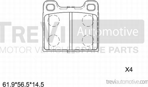 Trevi Automotive PF1566 - Kit pastiglie freno, Freno a disco autozon.pro