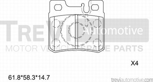 Trevi Automotive PF1561 - Kit pastiglie freno, Freno a disco autozon.pro